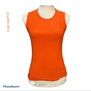 Nike Logo Dri Fit Tank Top Orange Sz Medium